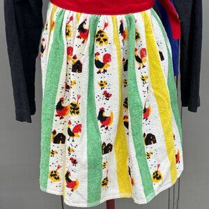 Vintage 1970s Rooster Terrycloth 1/2 Apron Made in Canada One Size Fits Most
